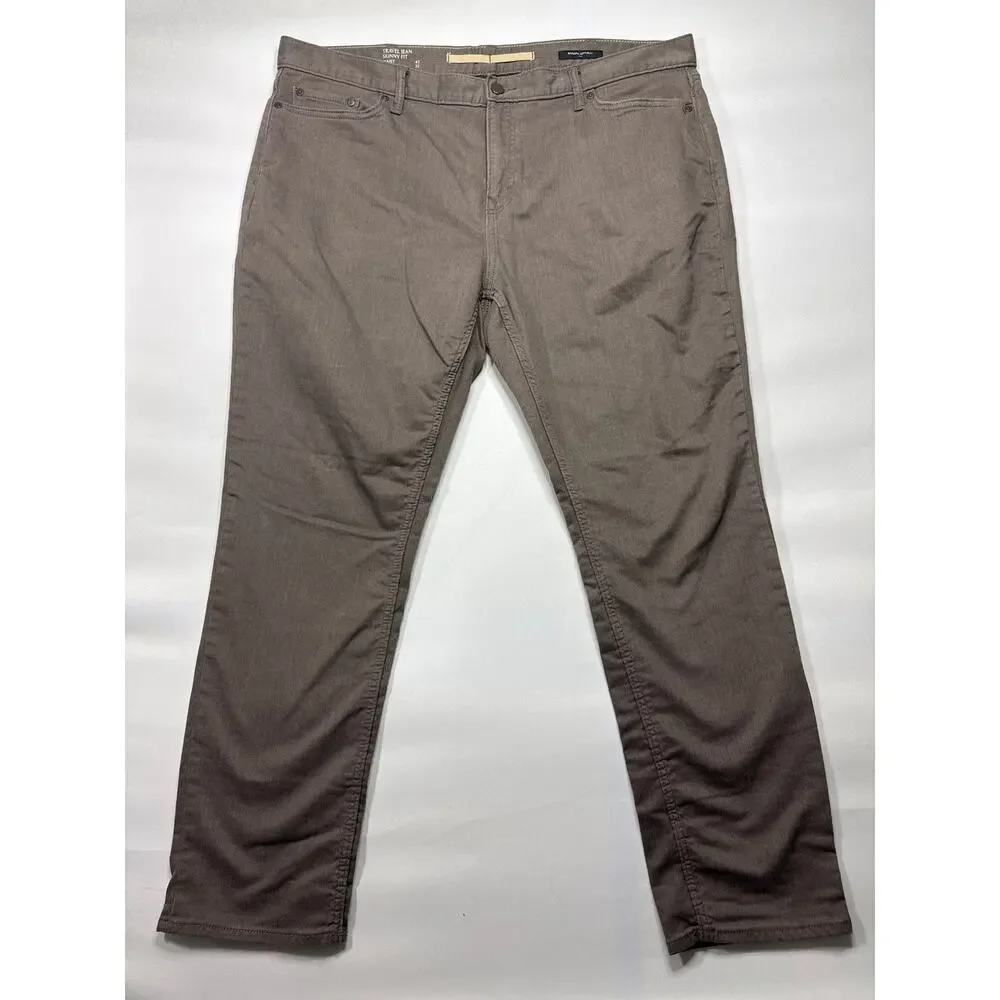 Banana Republic Men's Skinny Fit Brown Travel Jean Pants‎ - 42x32 (42x30)